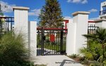 Pedestrian Gate with 3" Round Cap and Plaque