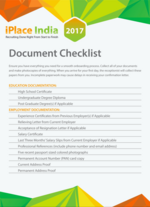 iPlace India's Welcome Kit 2016 (Document Checklist Page) written and designed by Jeanne Heydecker - ibuildcompanies.com