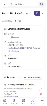 Klientský portál — mobile app view
