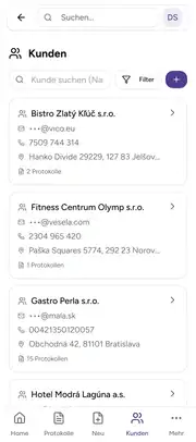 Die App erkennt den Kunden anhand Ihres Standorts — mobile app view