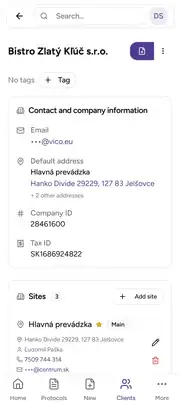 Client portal — mobile app view