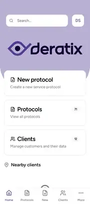 Deratix Statistics & charts — mobile app view with touch-optimized interface