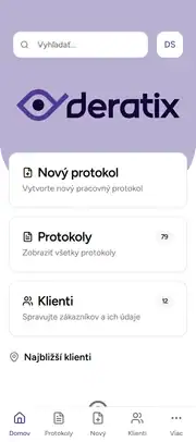 Deratix Štatistiky a grafy — mobile app view with touch-optimized interface