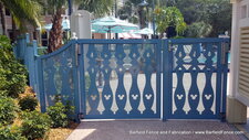 Aluminum Gate Frame - 3" x 3/16" Sq. Tube. Perforated Aluminum - 1/4" Hole x 1/8" Sheet. Panic Hardware - Von Duprin 99LX374LXPOOL