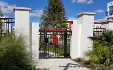 Pedestrian Gate with 3" Round Cap and Plaque