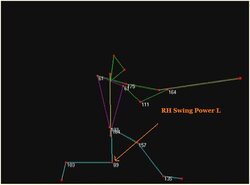 Physicists define the perfect swing as one that facilitates the most complete transfer of energy from batter to bat. By that standard, Mantle was nearly perfect. At impact, Mantle's back leg formed what batting coaches sometimes call a "power L." Mantle fit that configuration batting both right-handed and left-handed. His thigh and calf met in a perfect right angle