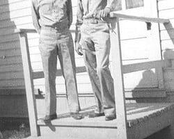 Laprade Brown (on let) and an unknown member of B Company. Brown12