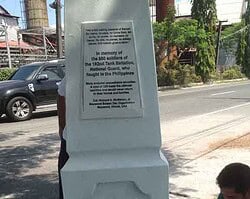 Kilometer marker 102 is dedicated to the members of B Co., 192nd Tank Battalion. KM 102 Marker