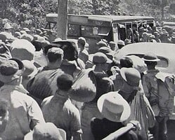 The new Prisoners of War arriving at Mariveles at the southern tip of Bataan. Mariveles 7