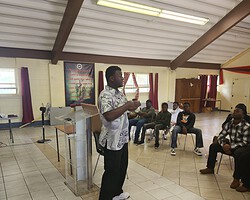 Richard Nonso addressing the audience.
