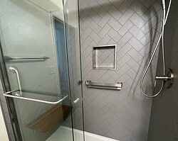 Textured Herringbone Gray
