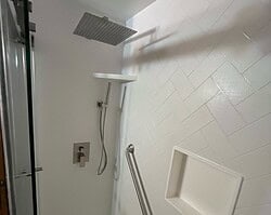 White Textured Herringbone