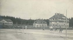 Series of photographs of Bischofswerda POW camp, Germany. Undated.