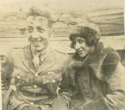 Lt Donald and same woman as in 333. onboard the RMS Baltic to Canada. 1919.
