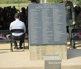Memorial Marker with the names of the National Guard members of B Company Roll of Honor