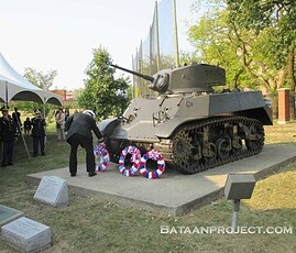 Wreath in honor of Naval personnel who fought on Bataan Wreath in honor of Naval personnel who fought on Bataan