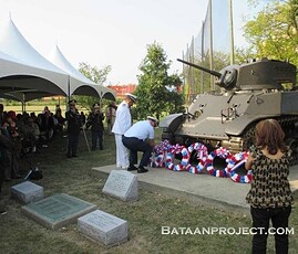 Wreath in honor of U.S. Coast Guard who fought on Bataan Wreath in honor of U.S. Coast Guard who fought on Bataan