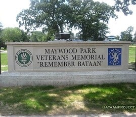 New fencing and marker dedicated on September 10, 2017, at the memorial to B Company in Maywood, Illinois New marker