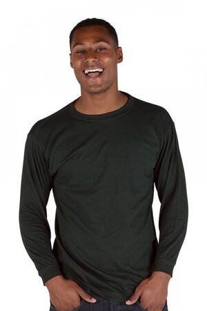 <p style="font-weight: bold; color: #000000;">LONG SLEEVE PREMIUM T-SHIRT</p>
<div style="display: grid; grid-template-columns: 1fr 1fr; gap: 20px;">
<!-- Left Column: Features -->
<div style="text-align: left; margin: 0 0 15px 0;">
<p style="text-align: left; margin: 0;"><strong>Features:</strong></p>
<span>Weight 200gsm</span><br>
<span>100% Cotton</span><br>
<span>Twin needle stitching throughout</span><br>
<span>Ribbed Cuff</span><br>
<span>Taped shoulder to shoulder</span><br>
<span>2XL available in Black and Navy only</span><br>
</div>
<!-- Right Column: Size Guide -->
<div style="text-align: left; margin: 0 0 15px 0;">
<p style="text-align: left; margin: 0;"><strong>Size Guide (Chest in inches):</strong></p>
<span>S – 40</span><br>
<span>M – 42</span><br>
<span>L – 44</span><br>
<span>XL – 48</span><br>
<span>2XL – 50</span><br>
</div>
</div> Black Long Sleeve