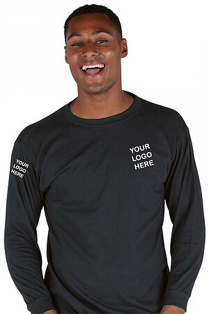 <p style="font-weight: bold; color: #000000;">LONG SLEEVE PREMIUM T-SHIRT</p>
<div style="display: grid; grid-template-columns: 1fr 1fr; gap: 20px;">
<!-- Left Column: Features -->
<div style="text-align: left; margin: 0 0 15px 0;">
<p style="text-align: left; margin: 0;"><strong>Features:</strong></p>
<span>Weight 200gsm</span><br>
<span>100% Cotton</span><br>
<span>Twin needle stitching throughout</span><br>
<span>Ribbed Cuff</span><br>
<span>Taped shoulder to shoulder</span><br>
<span>2XL available in Black and Navy only</span><br>
</div>
<!-- Right Column: Size Guide -->
<div style="text-align: left; margin: 0 0 15px 0;">
<p style="text-align: left; margin: 0;"><strong>Size Guide (Chest in inches):</strong></p>
<span>S – 40</span><br>
<span>M – 42</span><br>
<span>L – 44</span><br>
<span>XL – 48</span><br>
<span>2XL – 50</span><br>
</div>
</div>