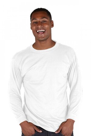 <p style="font-weight: bold; color: #000000;">LONG SLEEVE PREMIUM T-SHIRT</p>
<div style="display: grid; grid-template-columns: 1fr 1fr; gap: 20px;">
<!-- Left Column: Features -->
<div style="text-align: left; margin: 0 0 15px 0;">
<p style="text-align: left; margin: 0;"><strong>Features:</strong></p>
<span>Weight 200gsm</span><br>
<span>100% Cotton</span><br>
<span>Twin needle stitching throughout</span><br>
<span>Ribbed Cuff</span><br>
<span>Taped shoulder to shoulder</span><br>
<span>2XL available in Black and Navy only</span><br>
</div>
<!-- Right Column: Size Guide -->
<div style="text-align: left; margin: 0 0 15px 0;">
<p style="text-align: left; margin: 0;"><strong>Size Guide (Chest in inches):</strong></p>
<span>S – 40</span><br>
<span>M – 42</span><br>
<span>L – 44</span><br>
<span>XL – 48</span><br>
<span>2XL – 50</span><br>
</div>
</div> White Long Sleeve