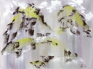 Promenade en Côte-Nord III, acryliques et encres sur toile, 30x40