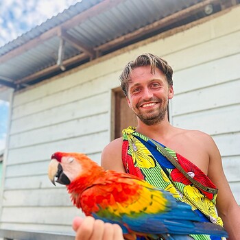 Guy with parrot