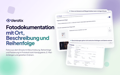 Fotodokumentation mit Ort, Beschreibung und Reihenfolge