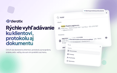 Rýchle vyhľadávanie ku klientovi, protokolu aj dokumentu