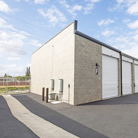 Picture of our spacious warehouse-sized storage units in Modesto, CA, ideal for storing large items, inventory, or equipment with secure access and ample space.