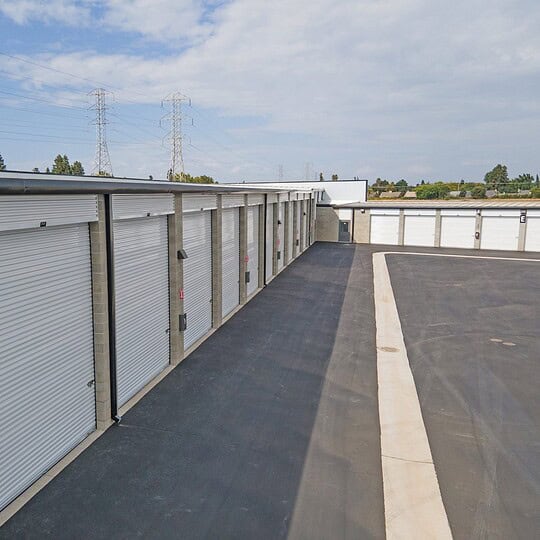 Picture of our secure and affordable storage units in Modesto, CA with easy access and various storage unit sizes.