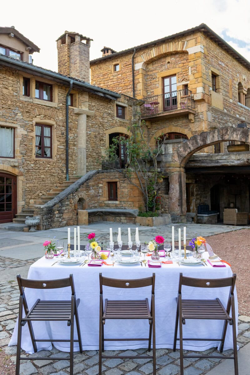 domaine mariage photographe beaujolais table d'honneur