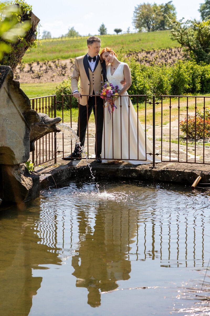 photo couple beaujolais reflet sur le lac