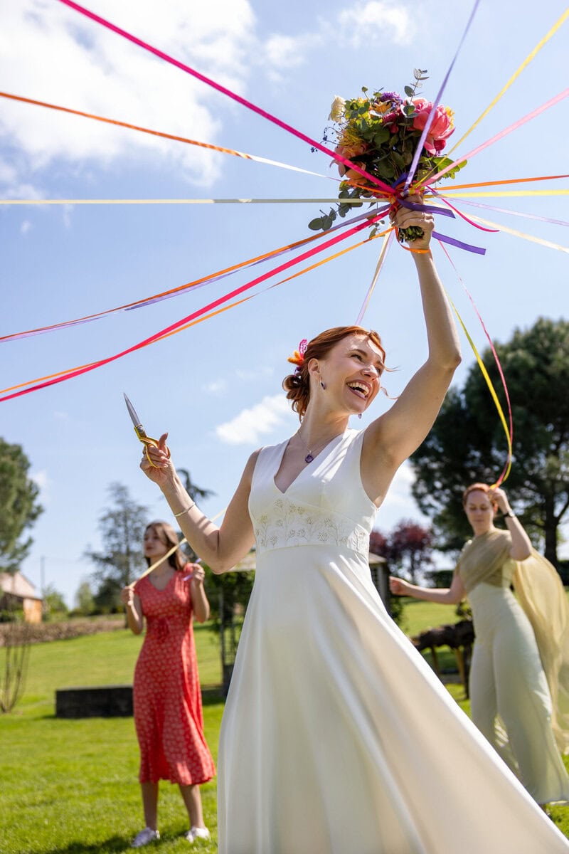 ruban bouquet mariage photographe Lyon