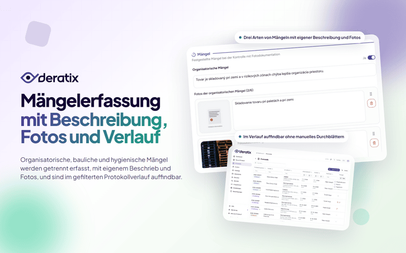Mängelerfassung mit Beschreibung, Fotos und Historie