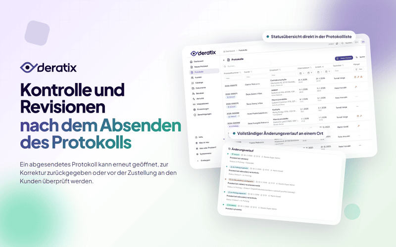 Protokolle lassen sich korrigieren, prüfen und überarbeiten — jederzeit nach dem Absenden