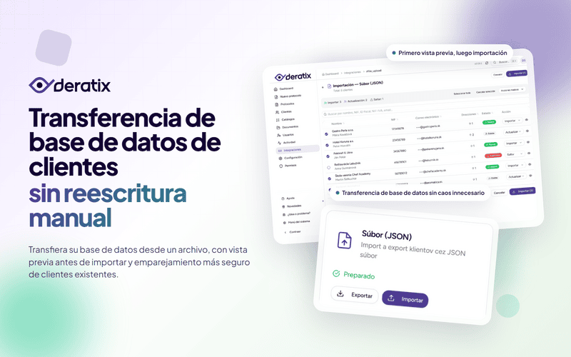 Importación de clientes con vista previa antes de la transferencia