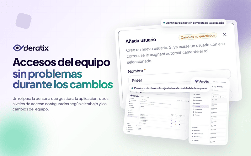 Roles y permisos adaptados al trabajo en equipo