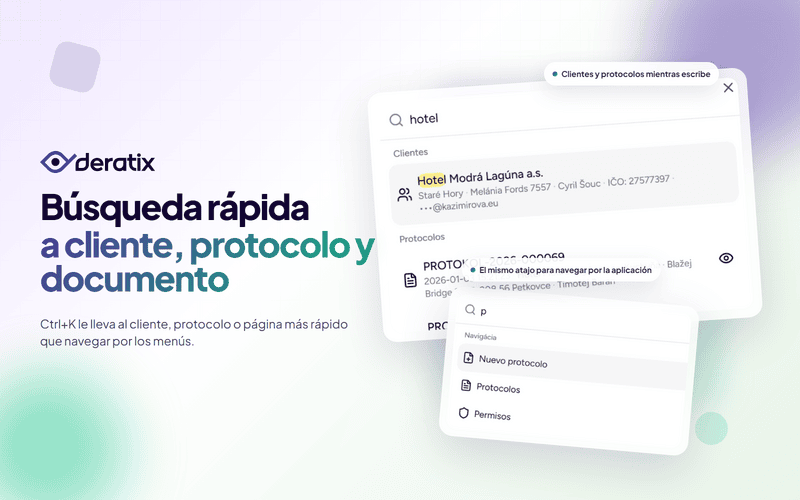 Busqueda rapida de clientes, protocolos y documentos