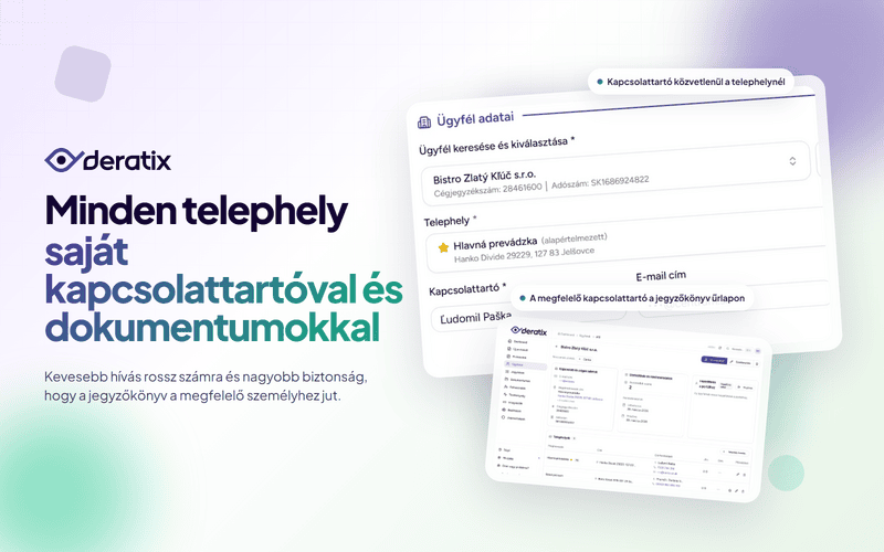 Telephelyi kapcsolattartók elkülönítve a cég kontaktjától