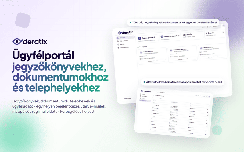 Ugyfélportal jegyzokonyvekhez, dokumentumokhoz es telephelyekhez