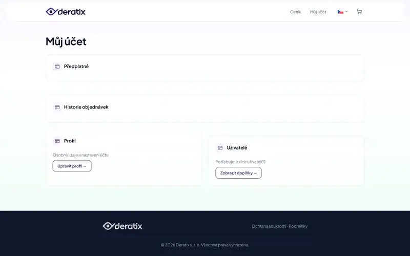 Můj účet - Desktop