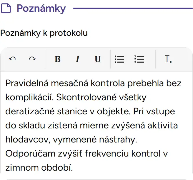 Sekce poznámek