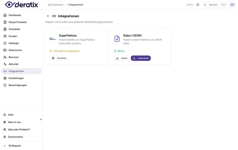 Integrationen - Desktop