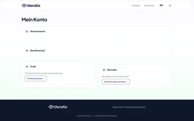 Mein Konto - Desktop