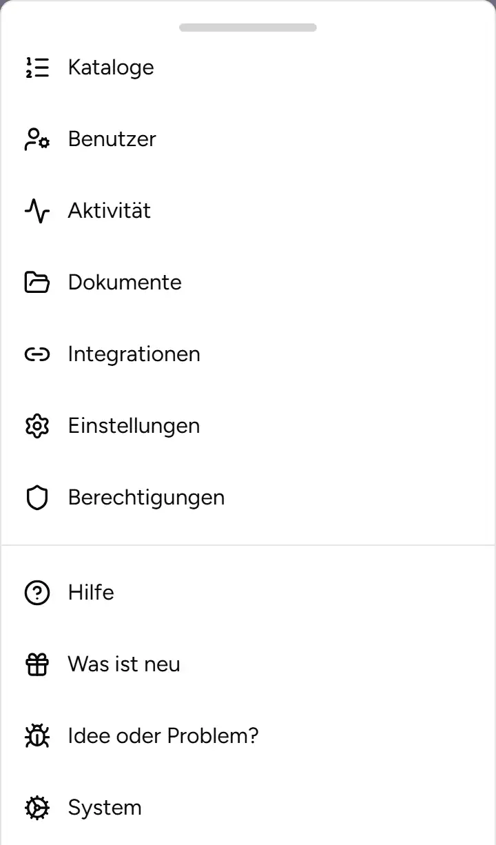 Mehr-Menü