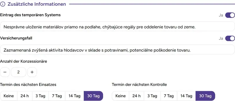 Abschnitt Zusätzliche Informationen - Desktop