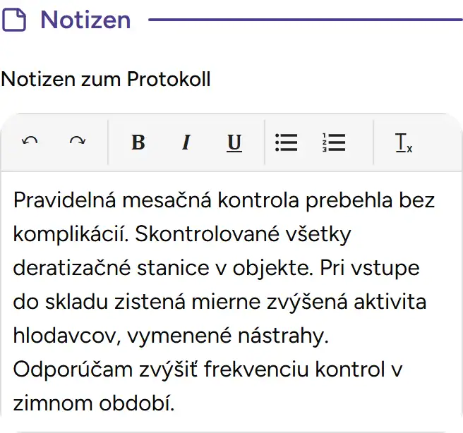 Abschnitt Notizen