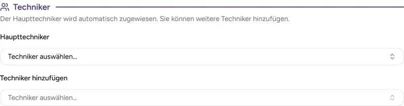 Abschnitt Techniker - Desktop
