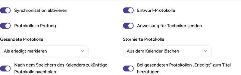 Synchronisationsregeln - Desktop